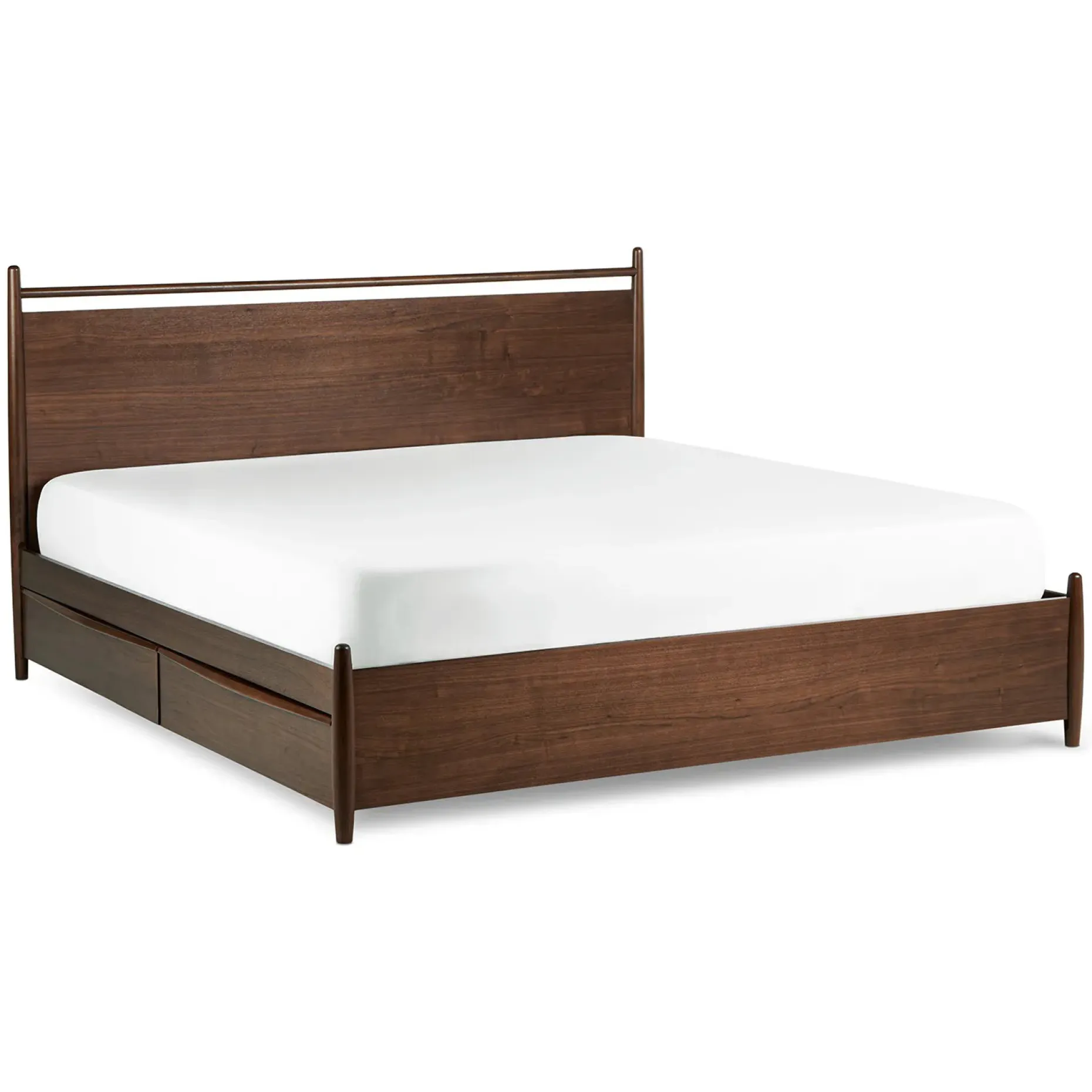 Lenia King Panel Storage Bed - Walnut