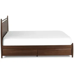 Lenia King Panel Storage Bed - Walnut