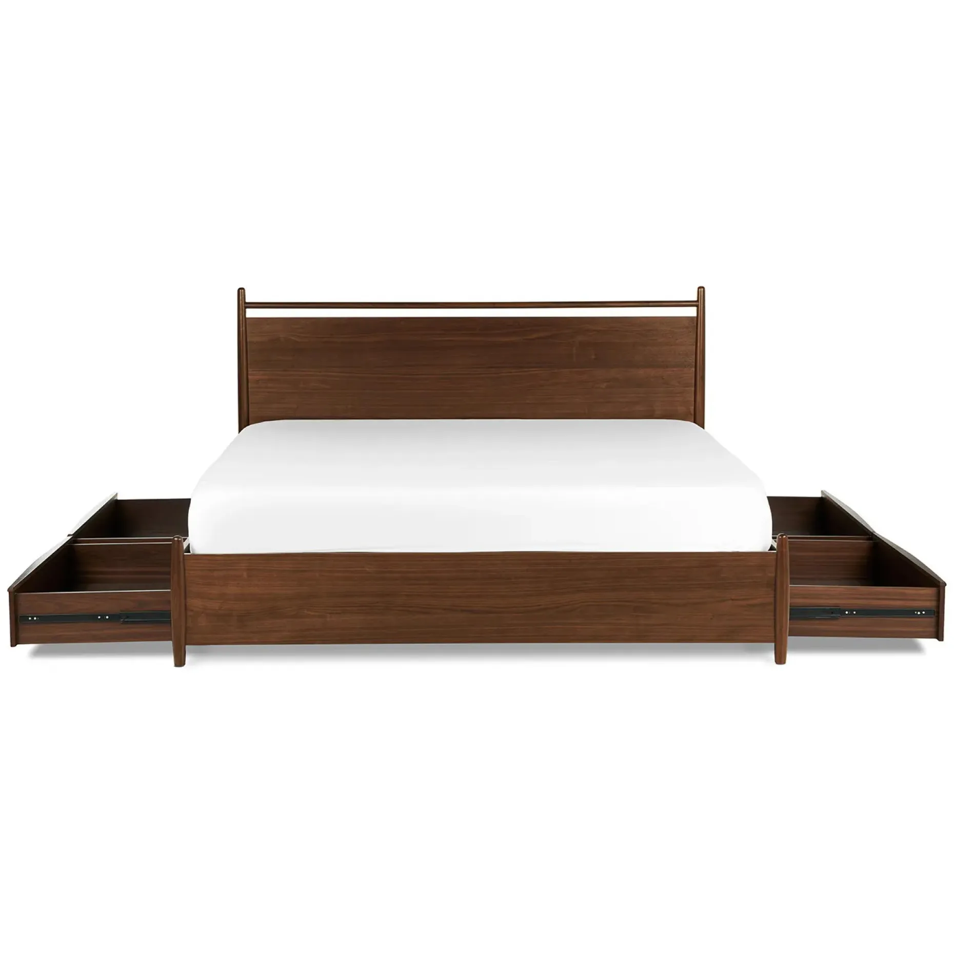 Lenia King Panel Storage Bed - Walnut