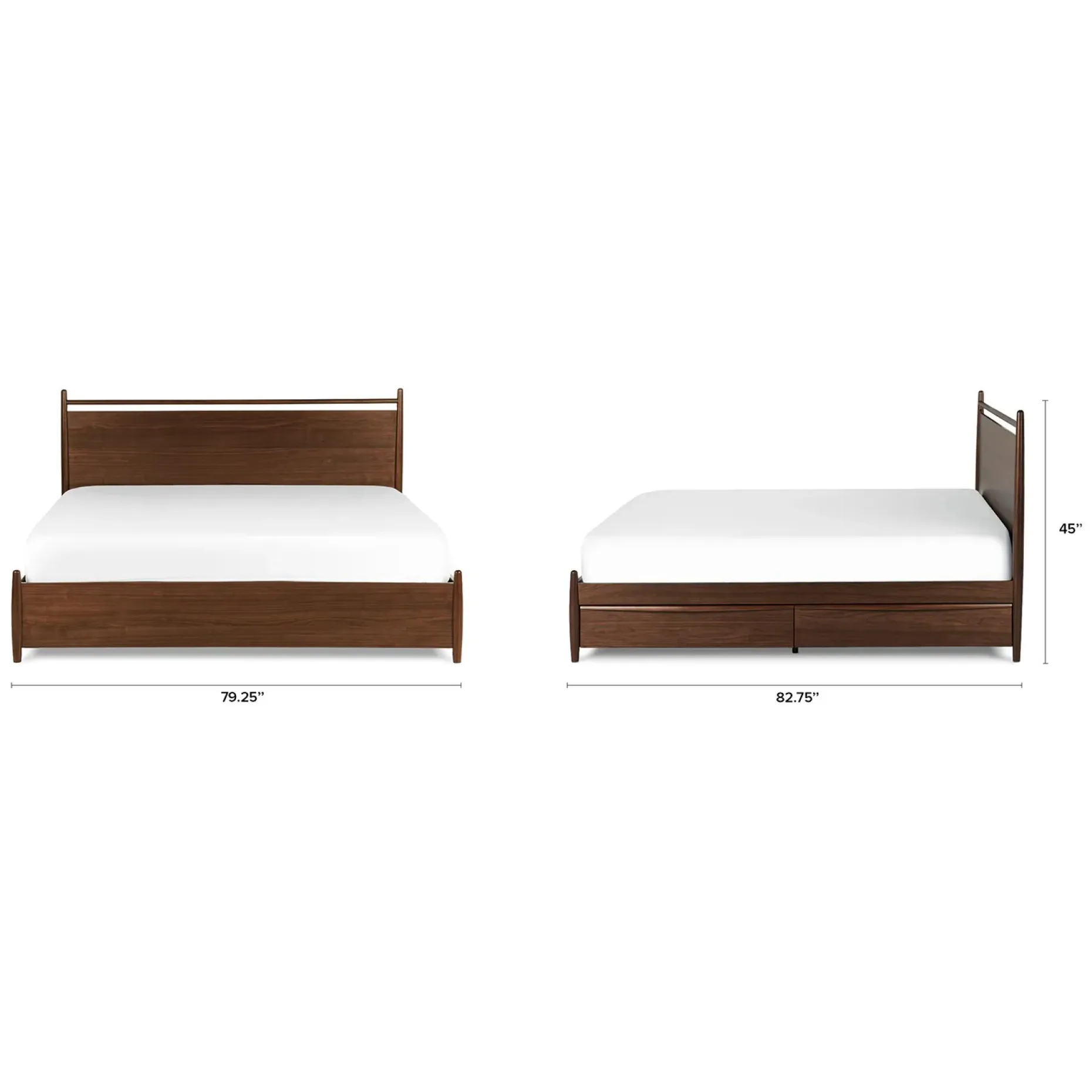 Lenia King Panel Storage Bed - Walnut