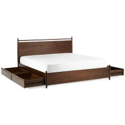 Lenia King Panel Storage Bed - Walnut