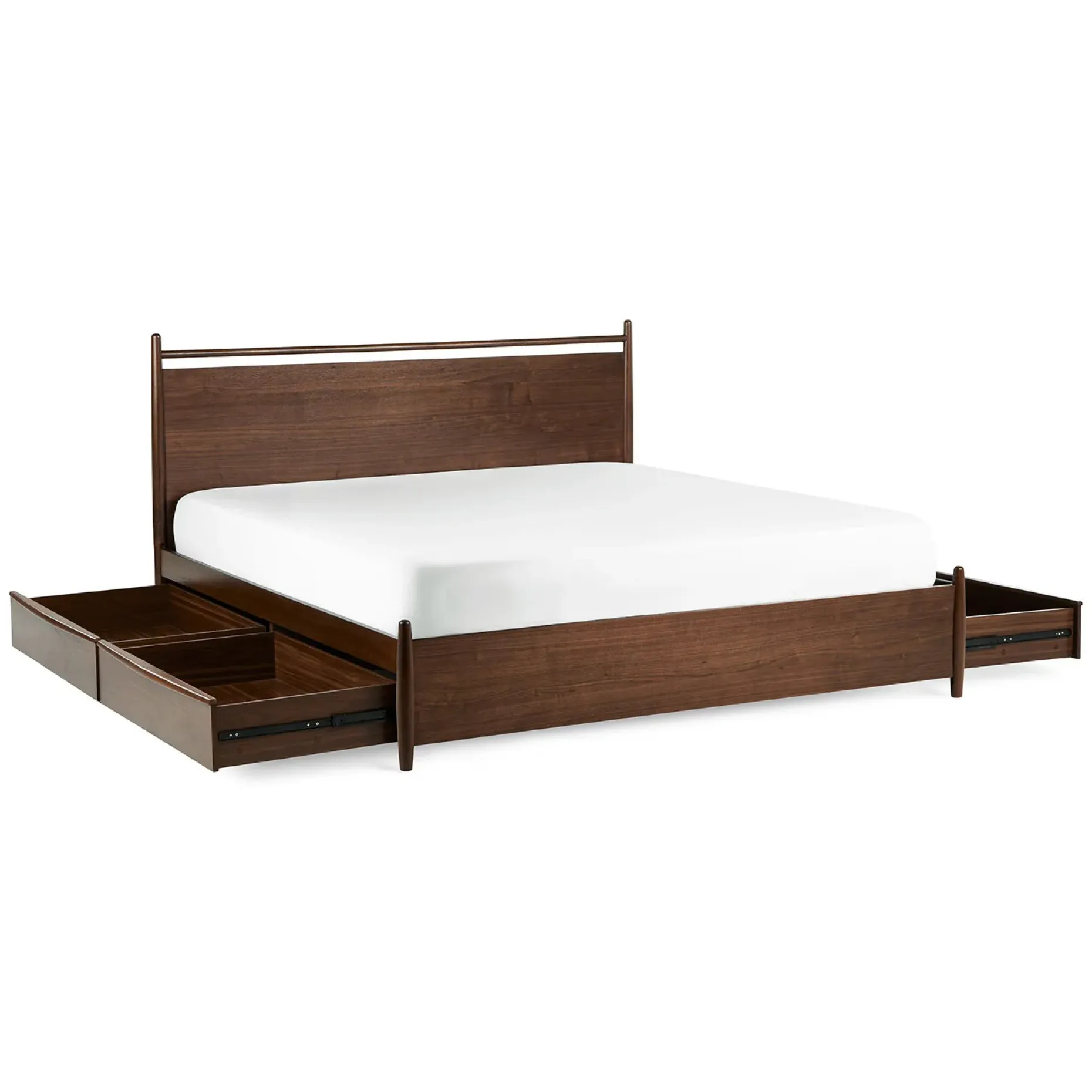 Lenia King Panel Storage Bed - Walnut