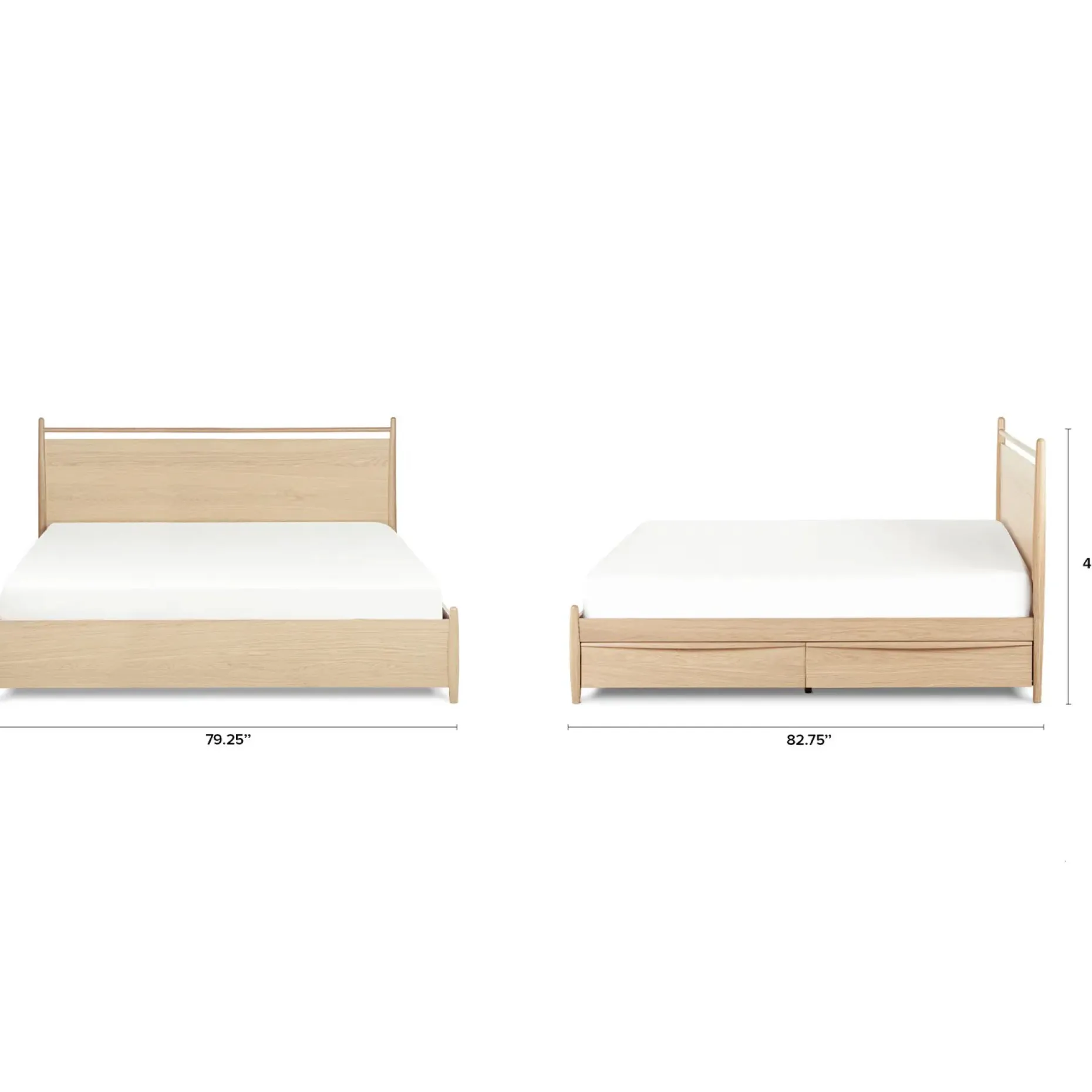 Lenia King Panel Storage Bed - White Oak