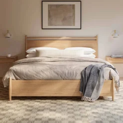 Lenia King Panel Storage Bed - White Oak