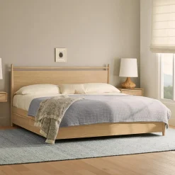 Lenia King Panel Storage Bed - White Oak