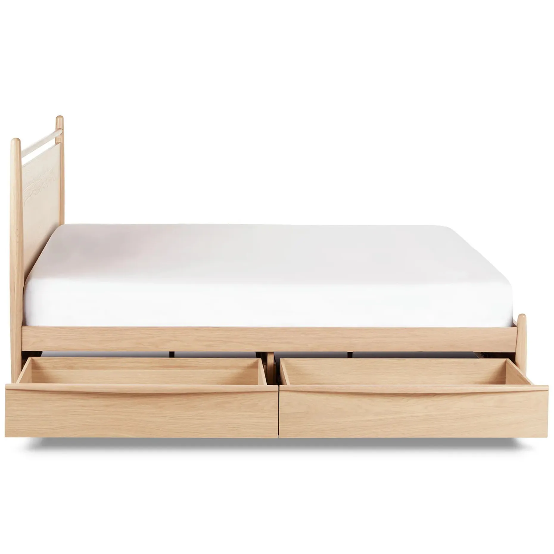 Lenia King Panel Storage Bed - White Oak