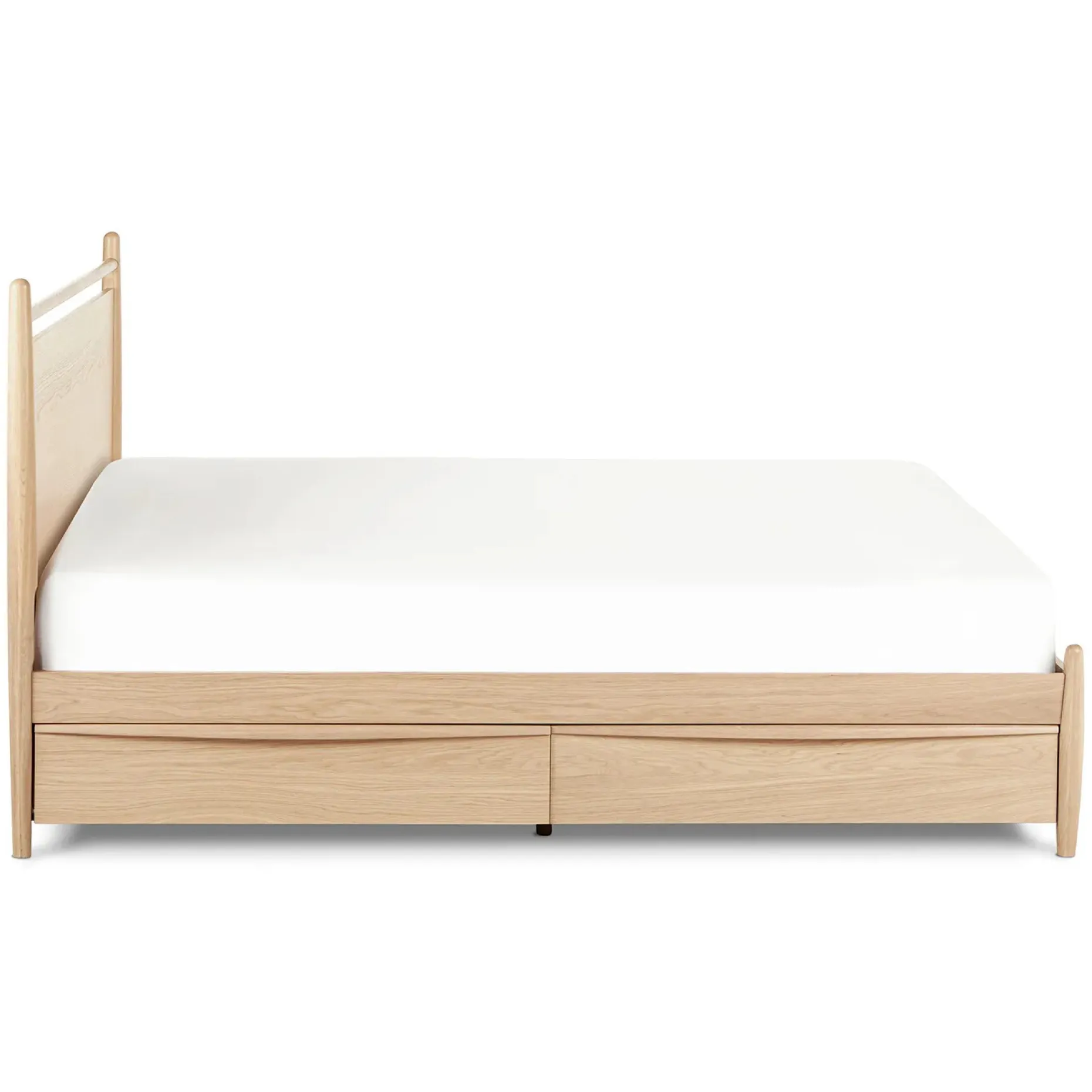 Lenia King Panel Storage Bed - White Oak