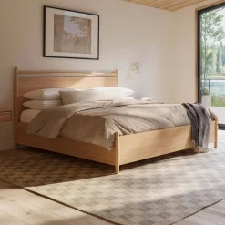 Lenia King Panel Storage Bed - White Oak