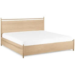 Lenia King Panel Storage Bed - White Oak