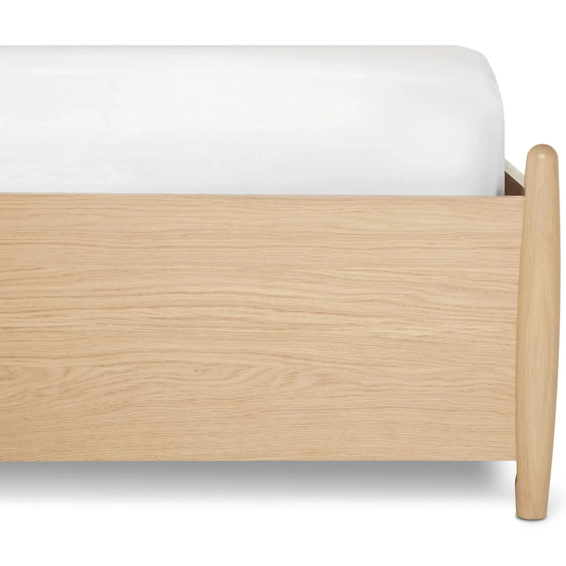Lenia King Panel Storage Bed - White Oak