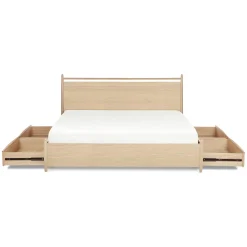 Lenia King Panel Storage Bed - White Oak
