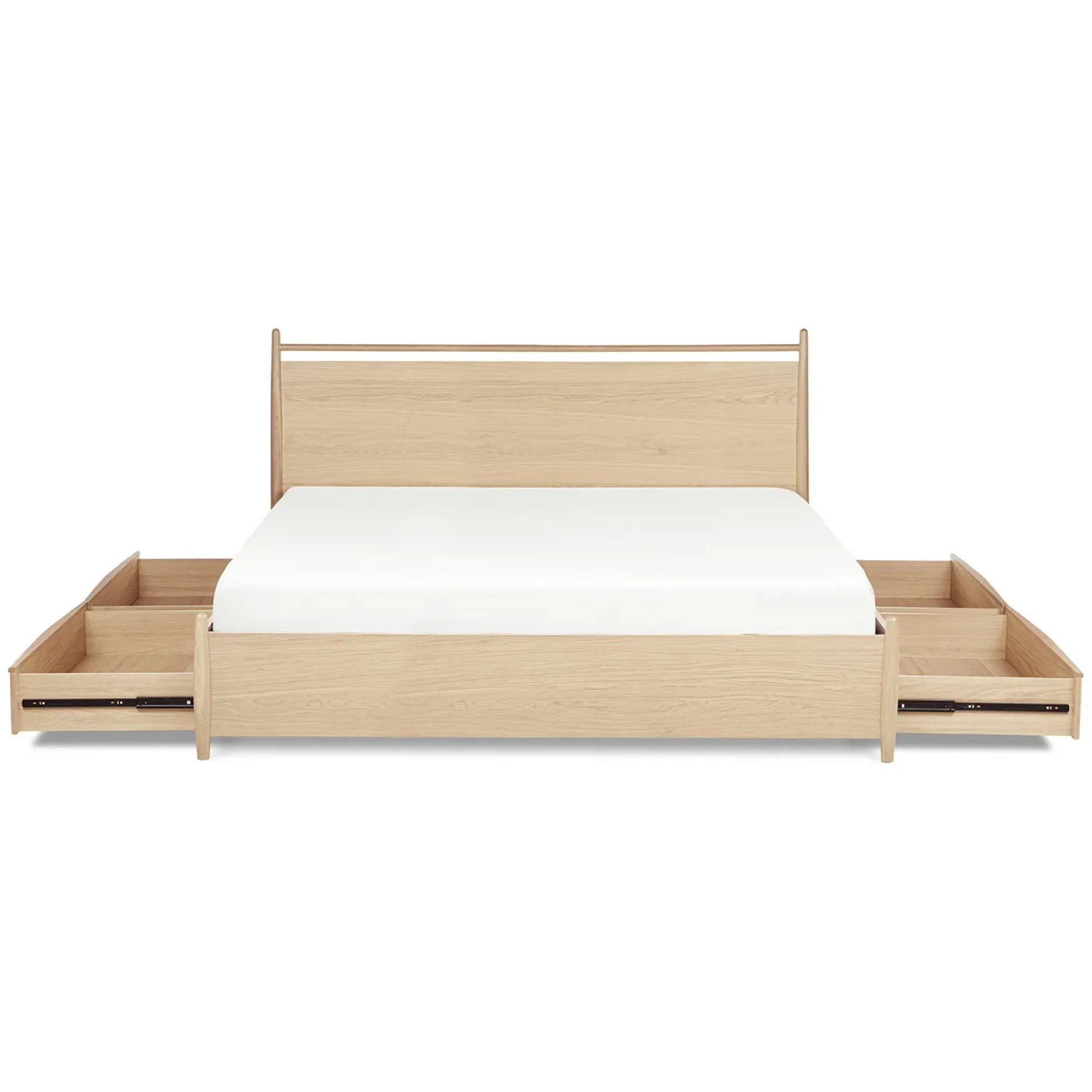 Lenia King Panel Storage Bed - White Oak