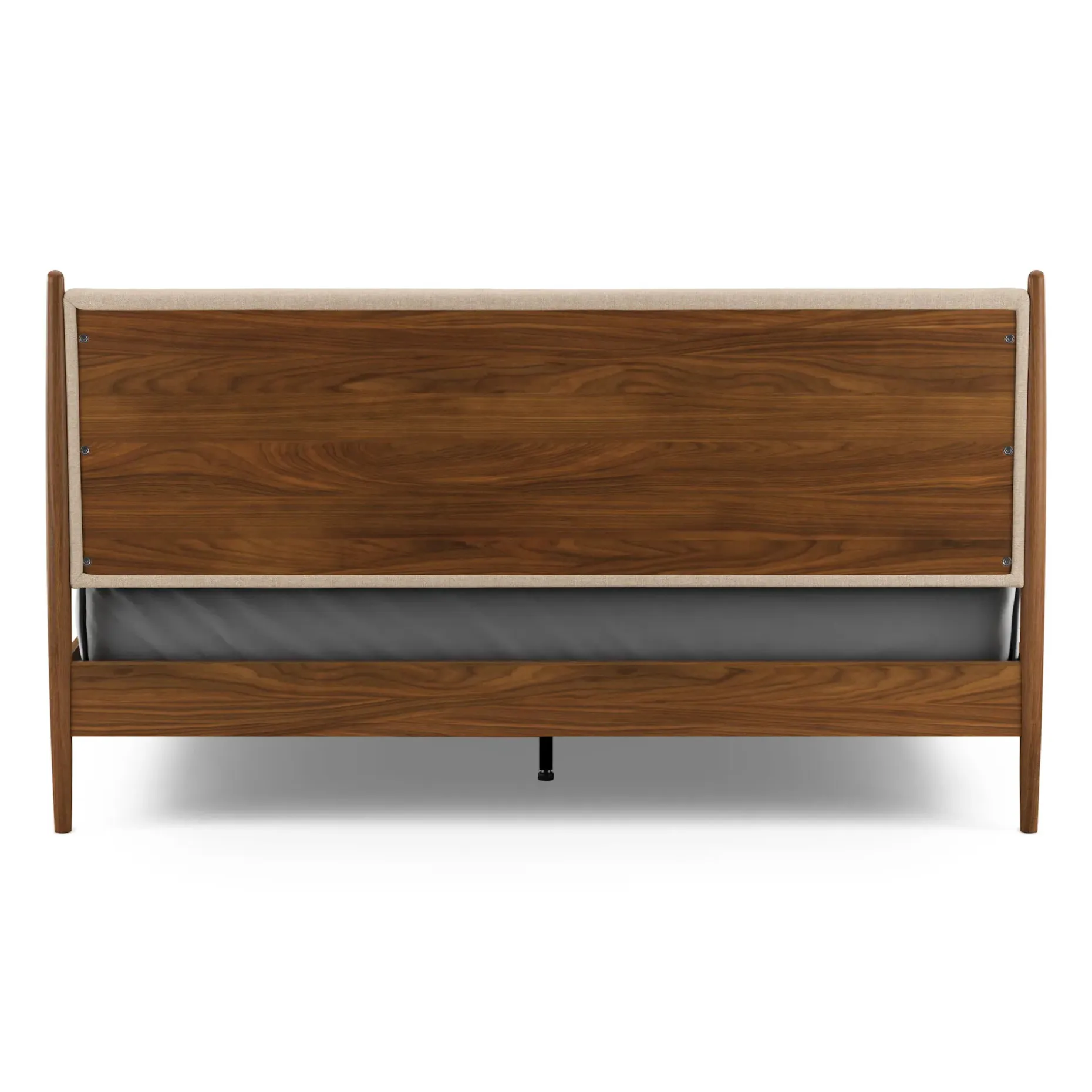 Lenia King Upholstered Bed - Walnut and Hestia Buff