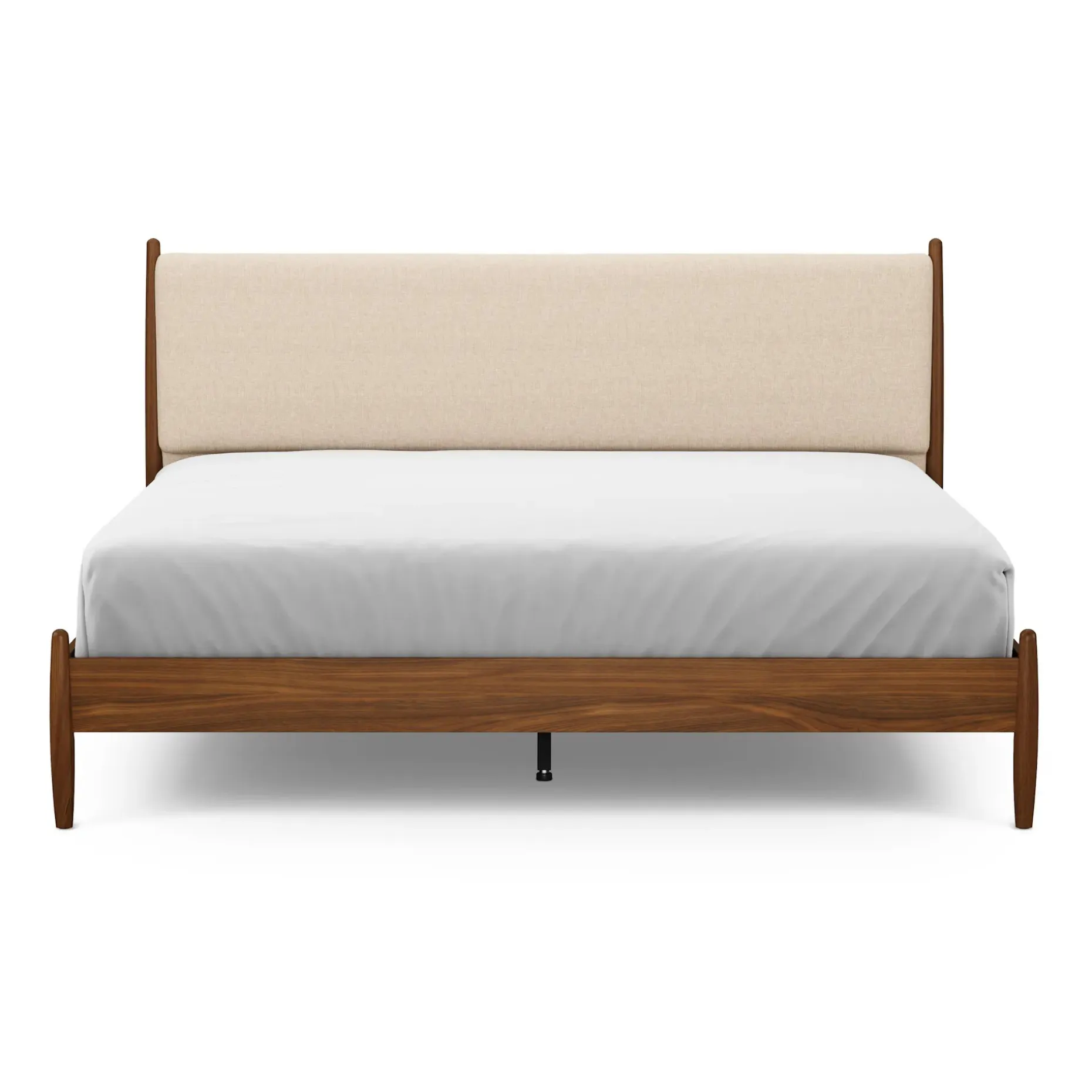 Lenia King Upholstered Bed - Walnut and Hestia Buff