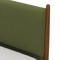 Lenia King Upholstered Bed - Walnut and Flou Moss