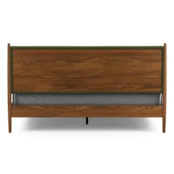 Lenia King Upholstered Bed - Walnut and Flou Moss