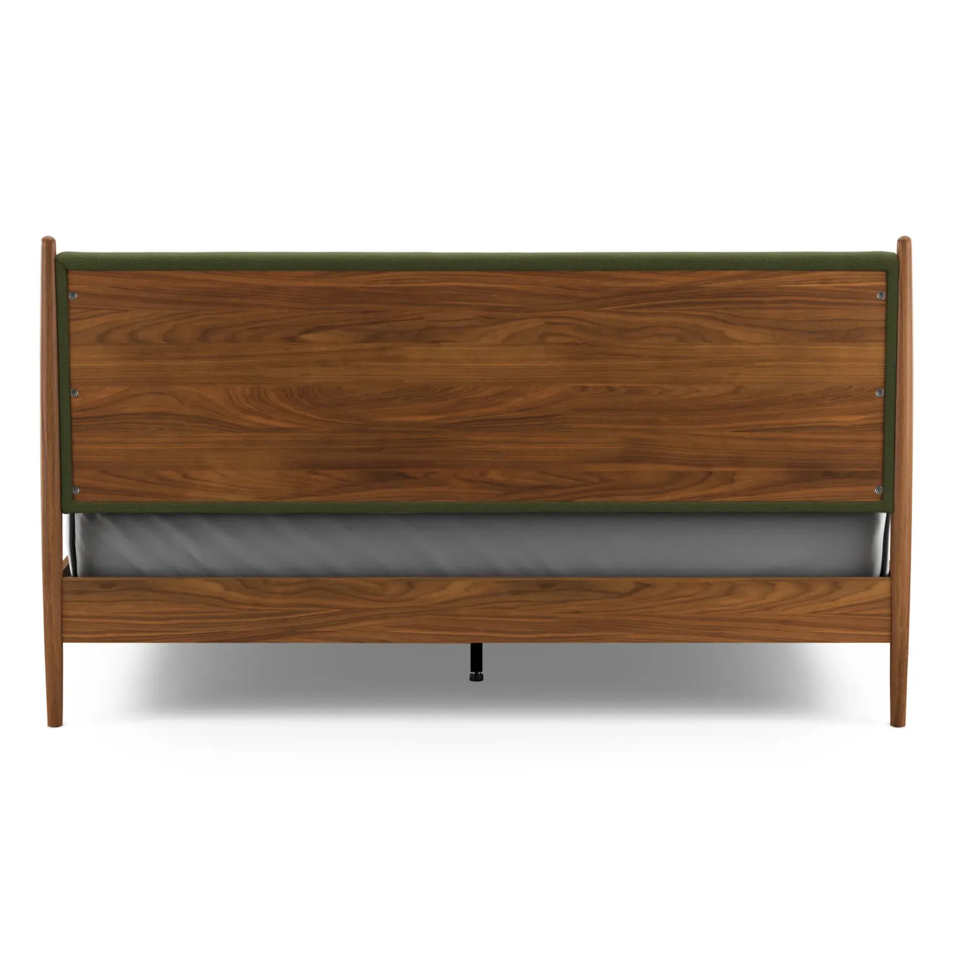 Lenia King Upholstered Bed - Walnut and Flou Moss
