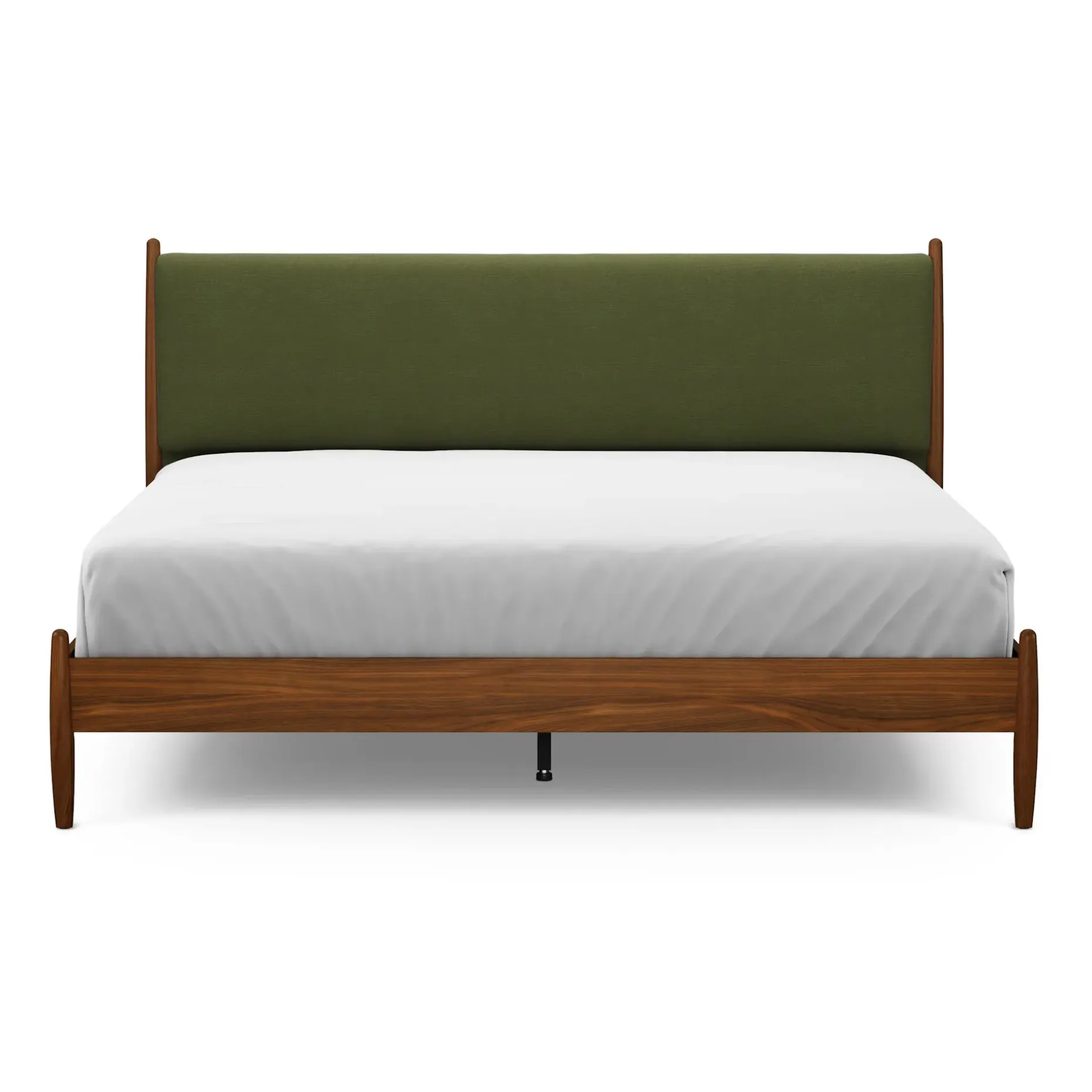 Lenia King Upholstered Bed - Walnut and Flou Moss