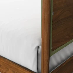 Lenia King Upholstered Bed - Walnut and Flou Moss