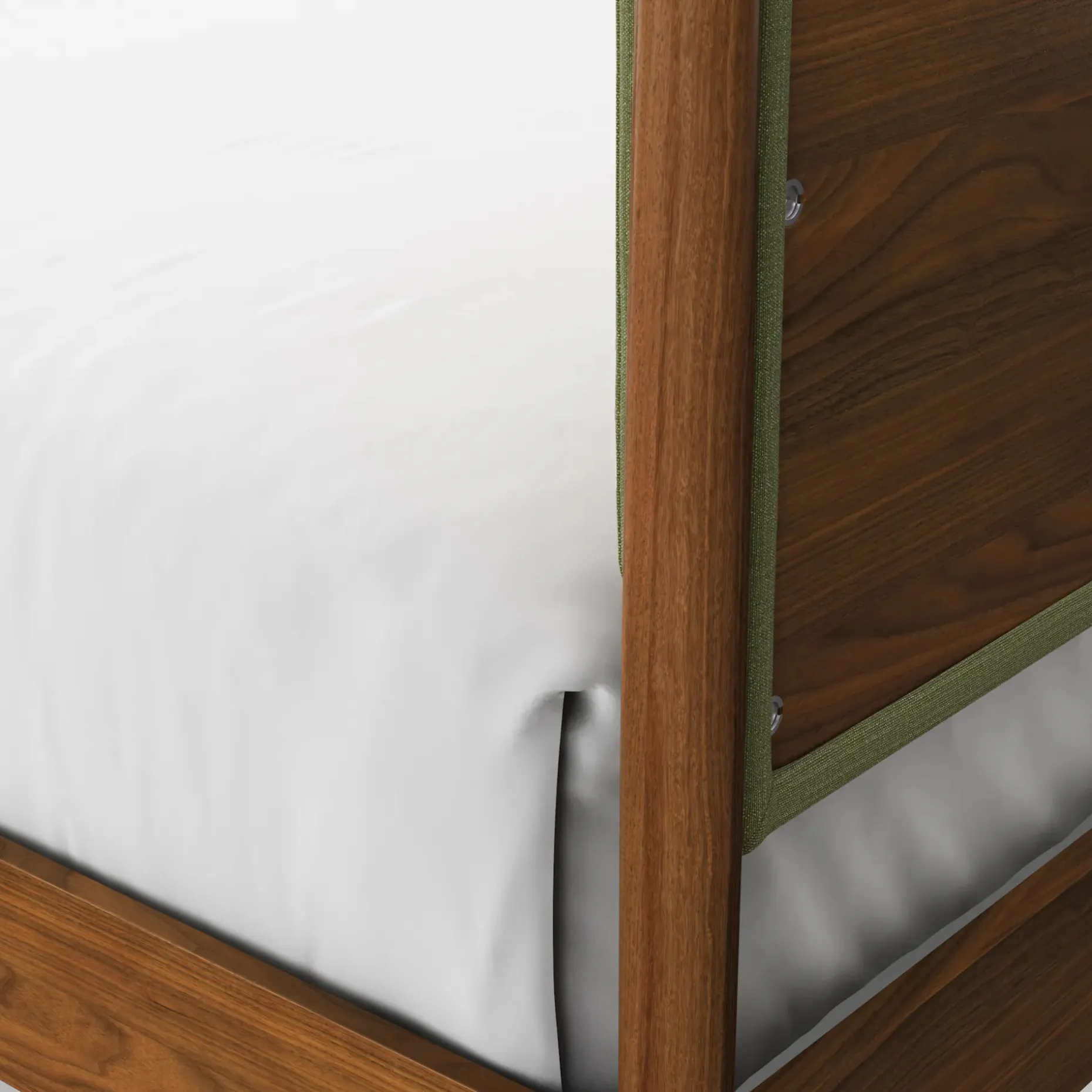 Lenia King Upholstered Bed - Walnut and Flou Moss