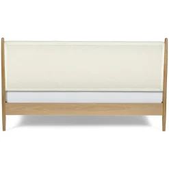 Lenia King Upholstered Bed - White Oak and Lunaria White Bouclé