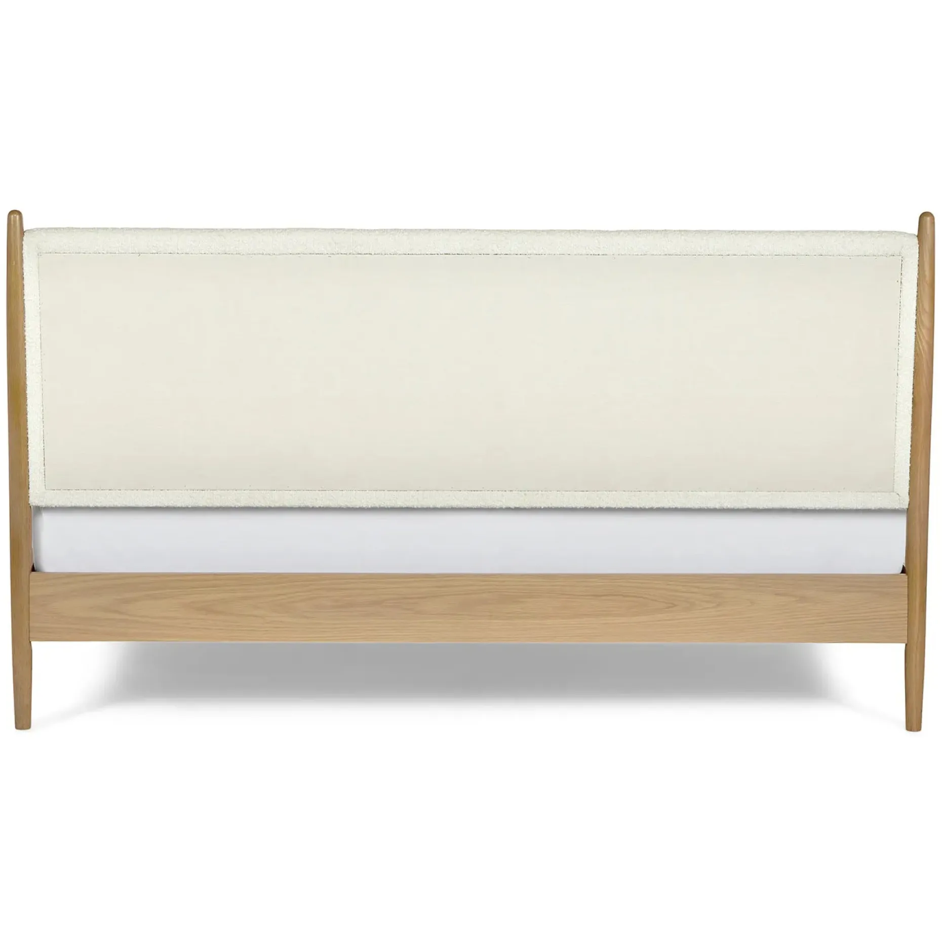 Lenia King Upholstered Bed - White Oak and Lunaria White Bouclé