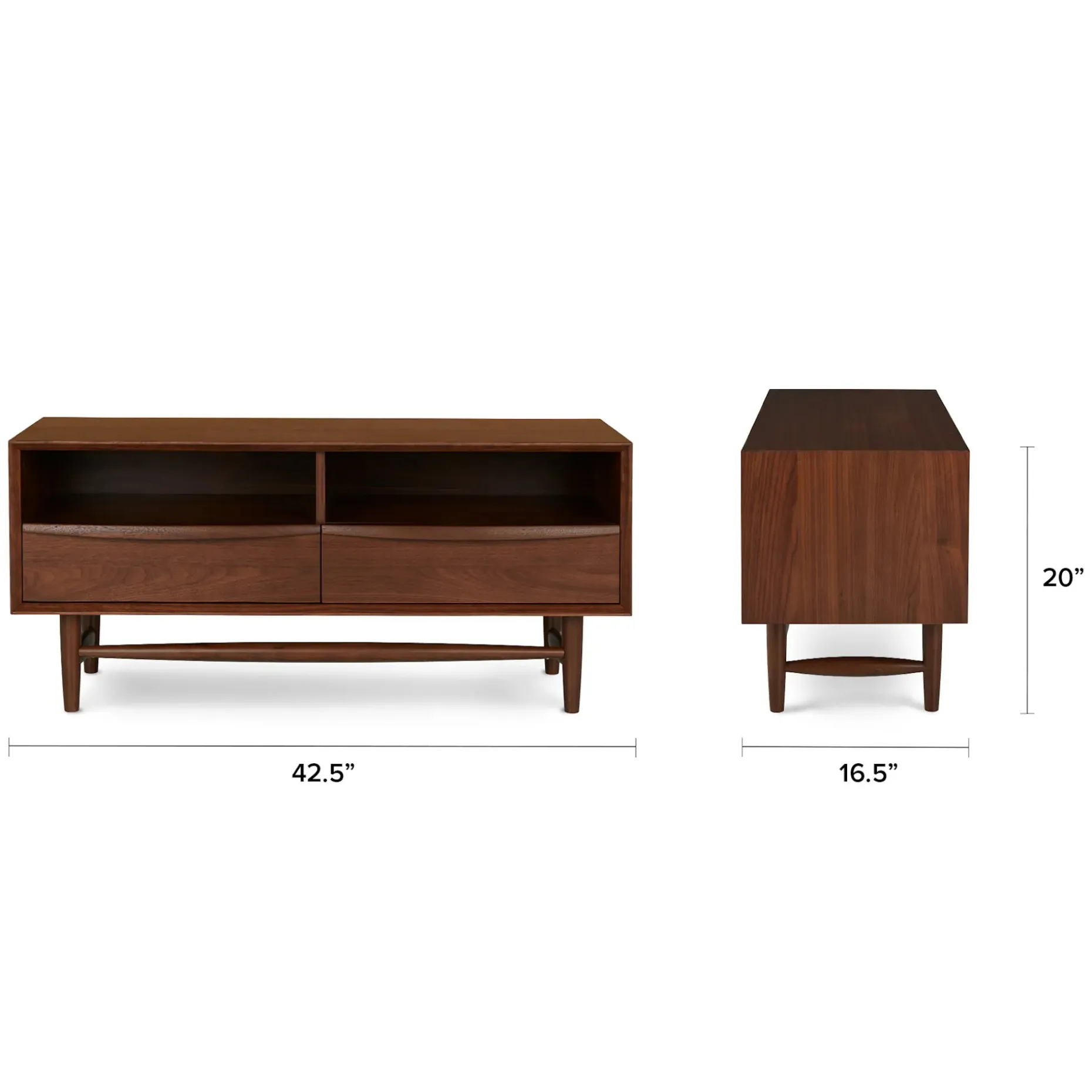 Lenia 42" Low Media Unit - Walnut