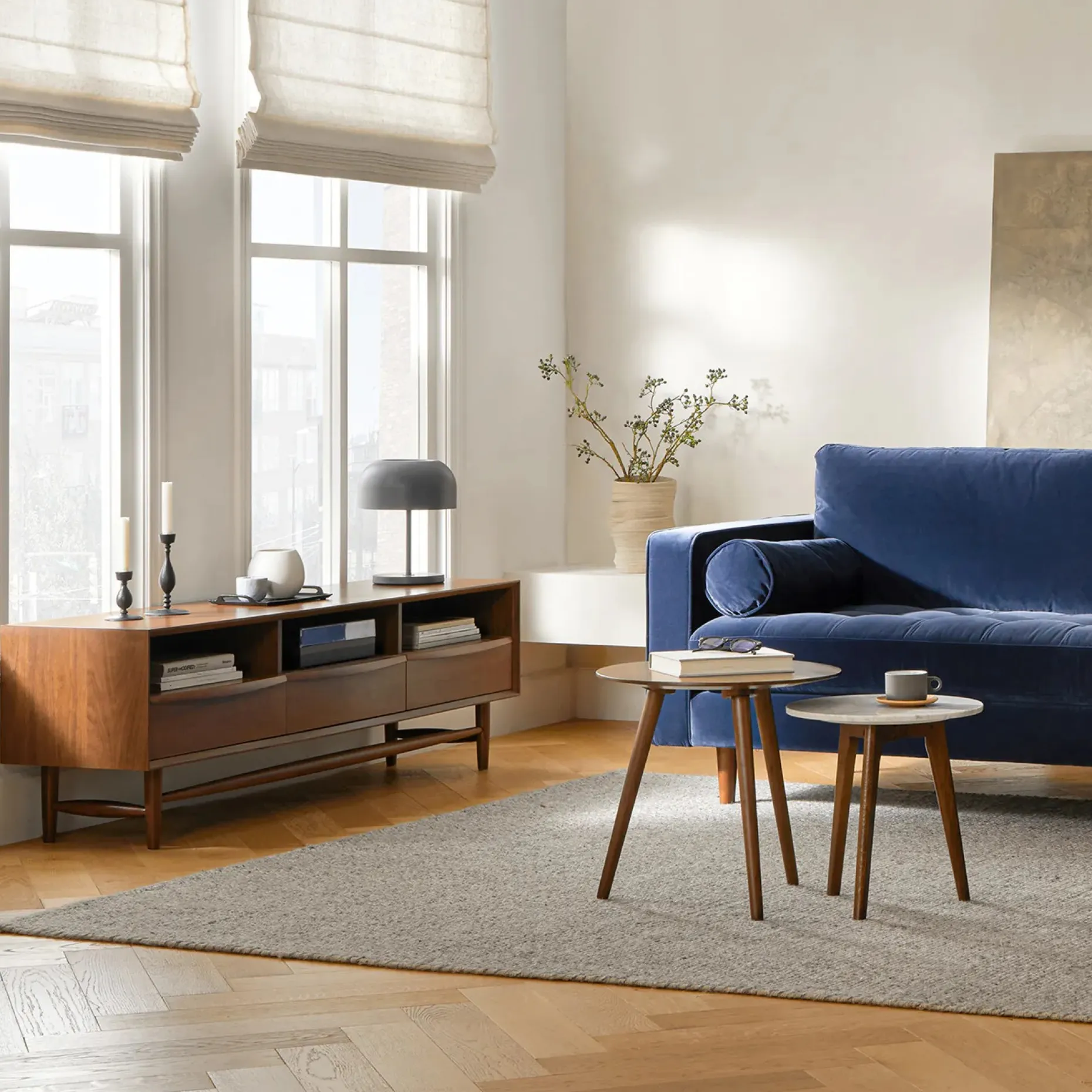 Lenia 63" Low Media Unit - Walnut