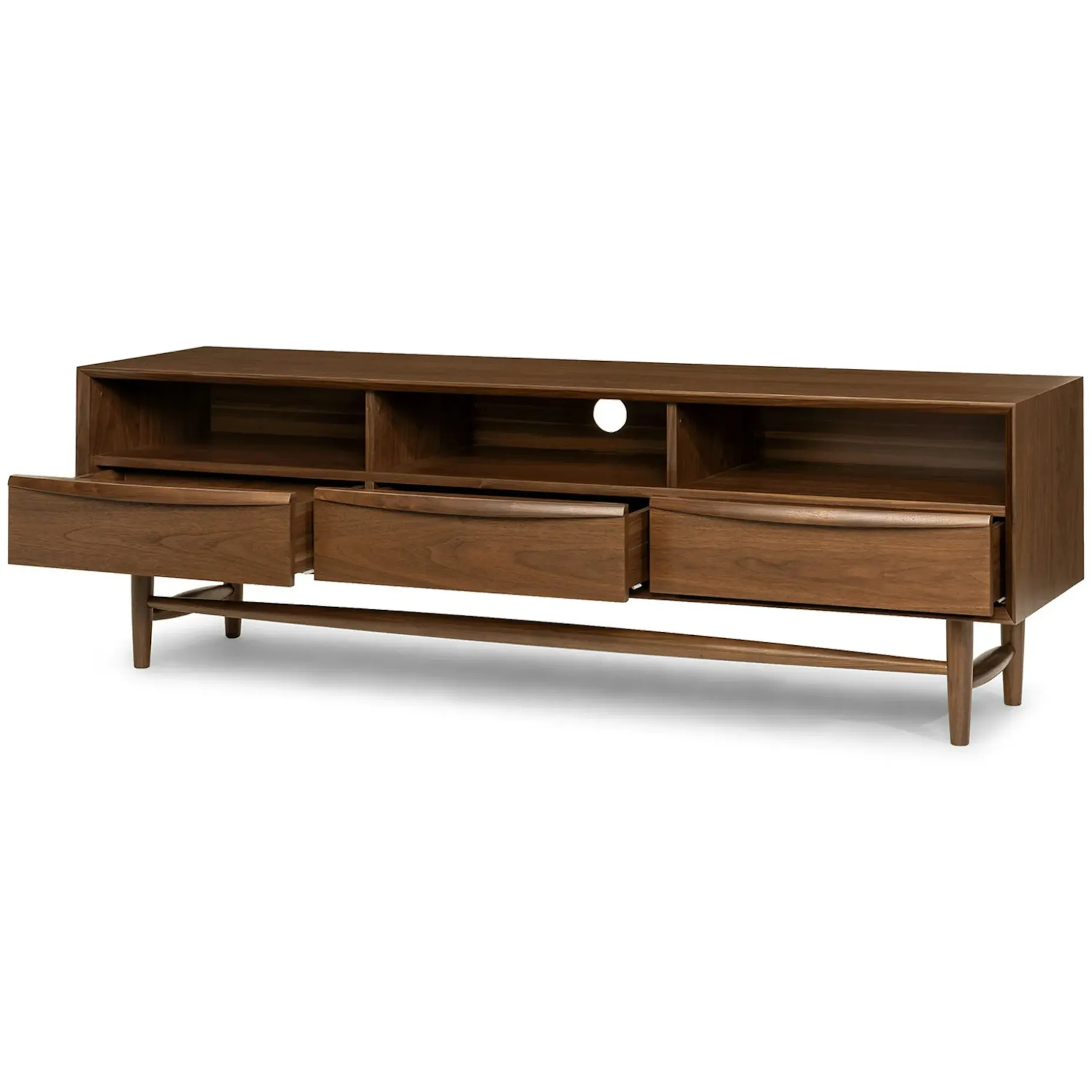 Lenia 63" Low Media Unit - Walnut