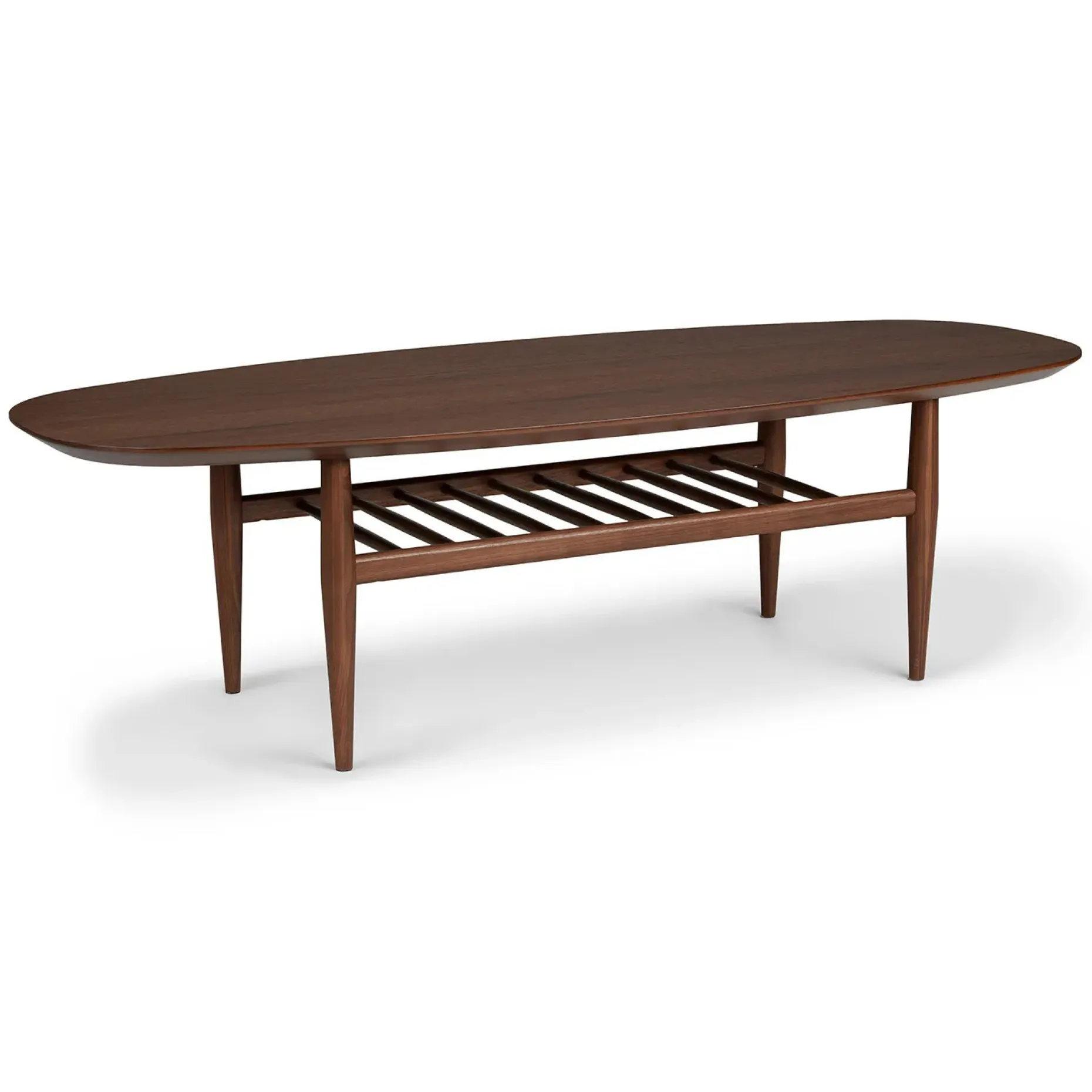Lenia 53.5" Oval Coffee Table - Walnut
