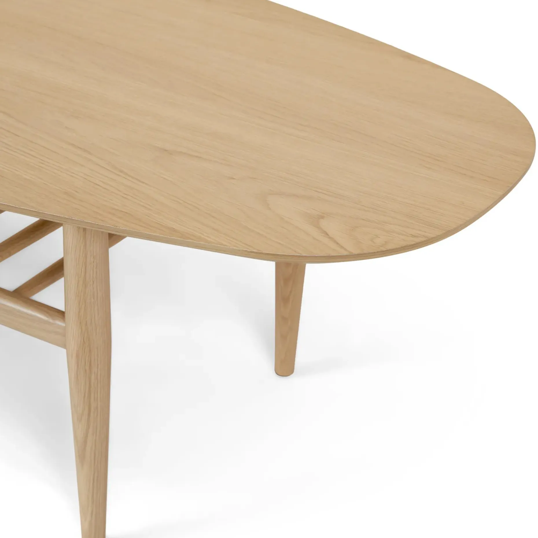 Lenia 53.5" Oval Coffee Table - White Oak