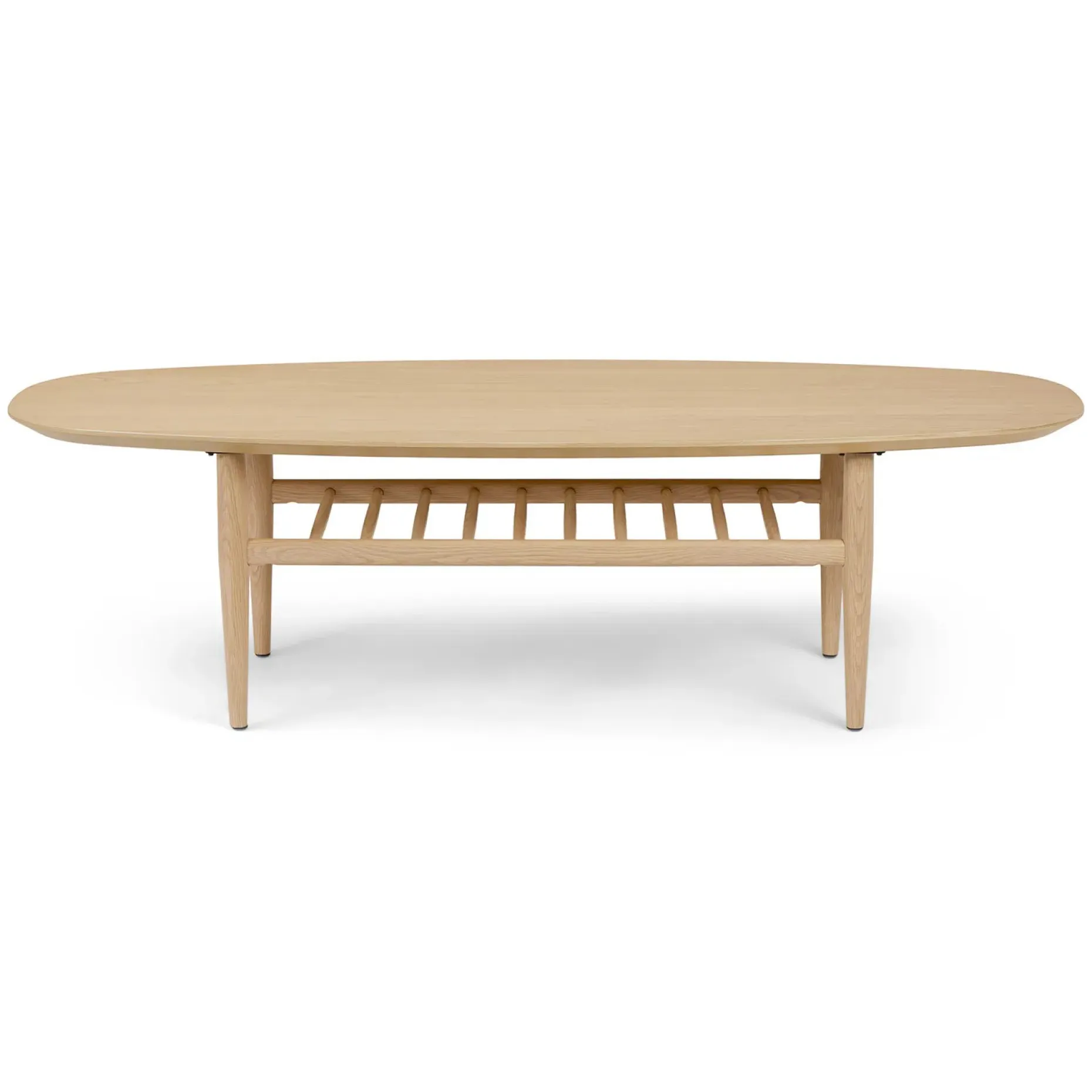 Lenia 53.5" Oval Coffee Table - White Oak