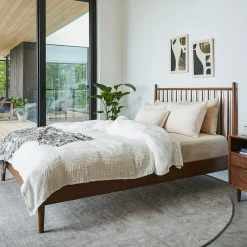 Lenia Queen Bed - Walnut