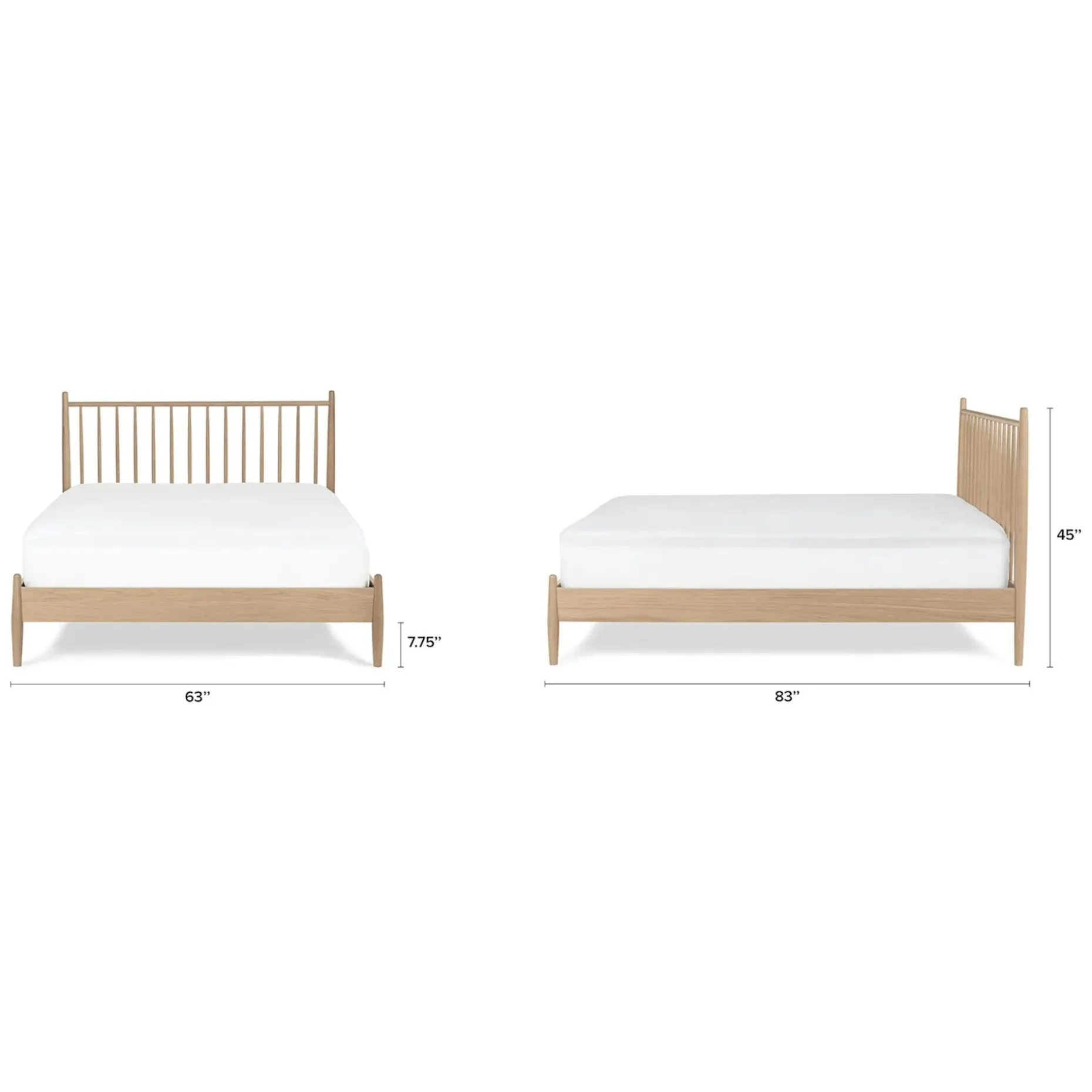 Lenia Queen Bed - White Oak