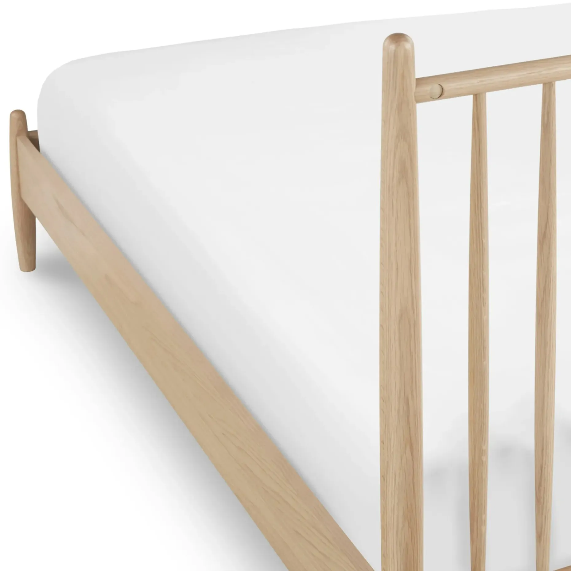 Lenia Queen Bed - White Oak