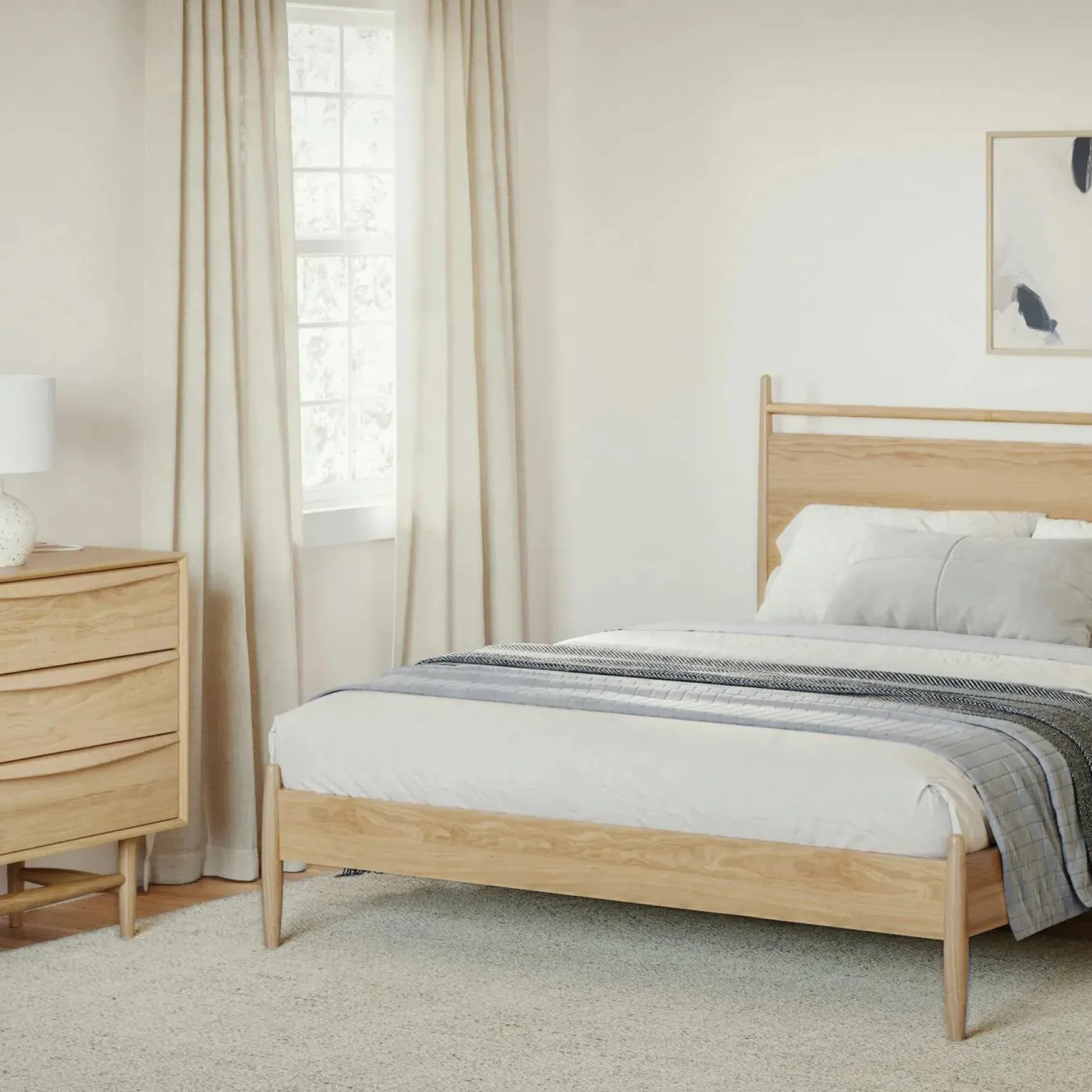 Lenia Queen Panel Bed - Walnut