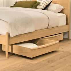 Lenia Queen Panel Bed - White Oak