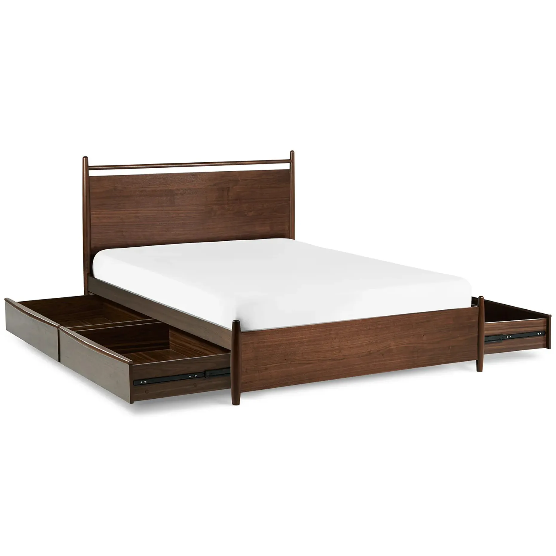 Lenia Queen Panel Storage Bed - Walnut