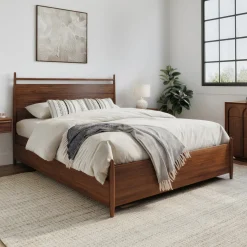 Lenia Queen Panel Storage Bed - Walnut