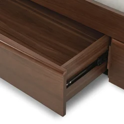 Lenia Queen Panel Storage Bed - Walnut