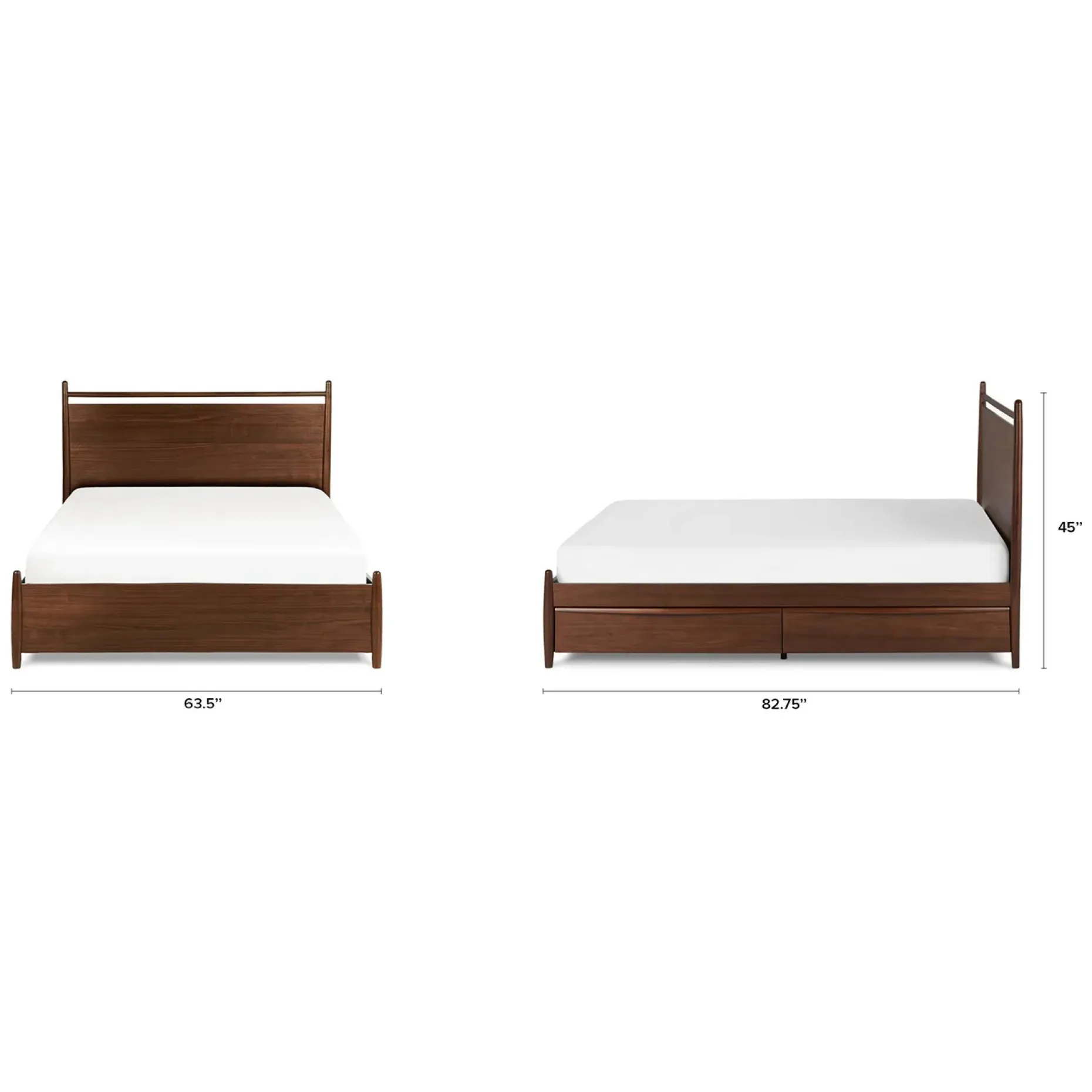 Lenia Queen Panel Storage Bed - Walnut