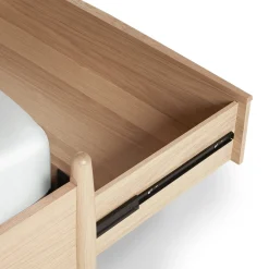 Lenia Queen Panel Storage Bed - White Oak