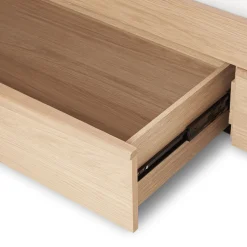 Lenia Queen Panel Storage Bed - White Oak