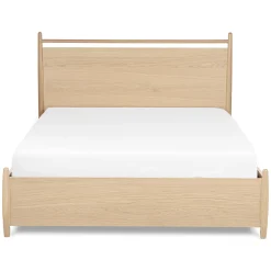 Lenia Queen Panel Storage Bed - White Oak