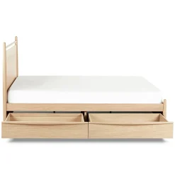 Lenia Queen Panel Storage Bed - White Oak