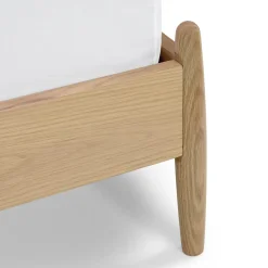 Lenia Queen Upholstered Bed - White Oak and Lunaria White Bouclé