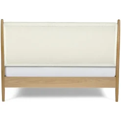 Lenia Queen Upholstered Bed - White Oak and Lunaria White Bouclé