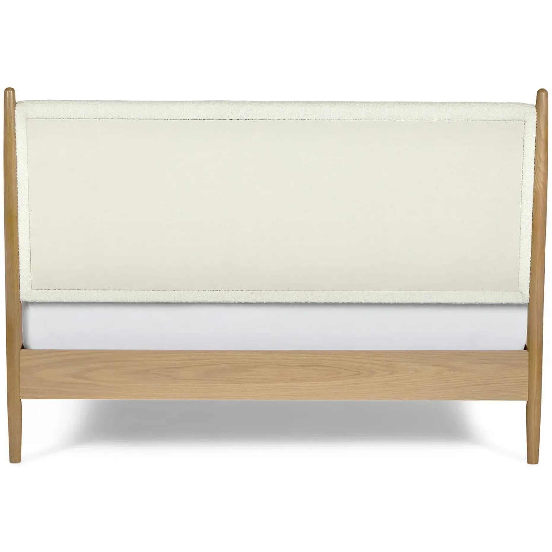 Lenia Queen Upholstered Bed - White Oak and Lunaria White Bouclé