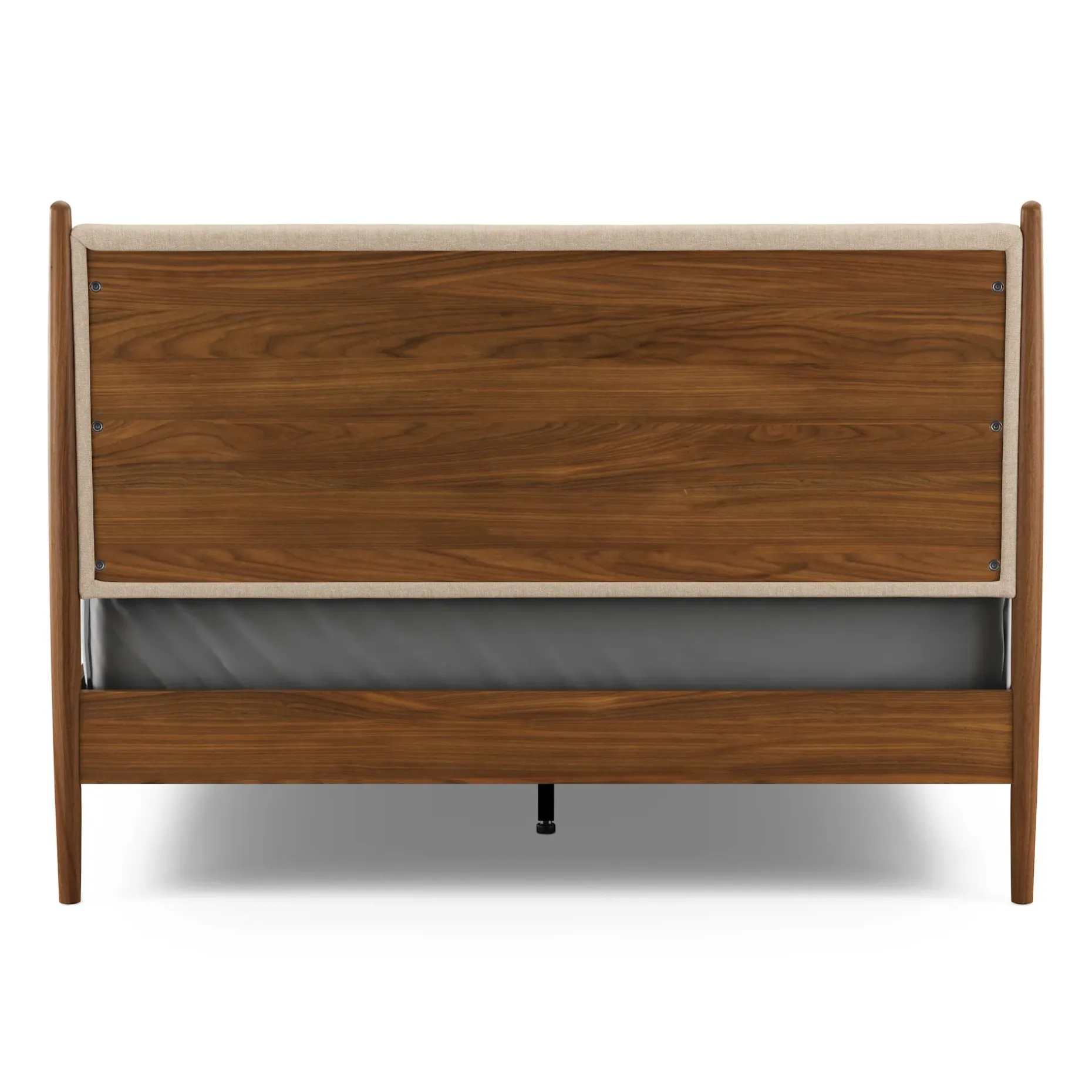 Lenia Queen Upholstered Bed - Walnut and Hestia Buff