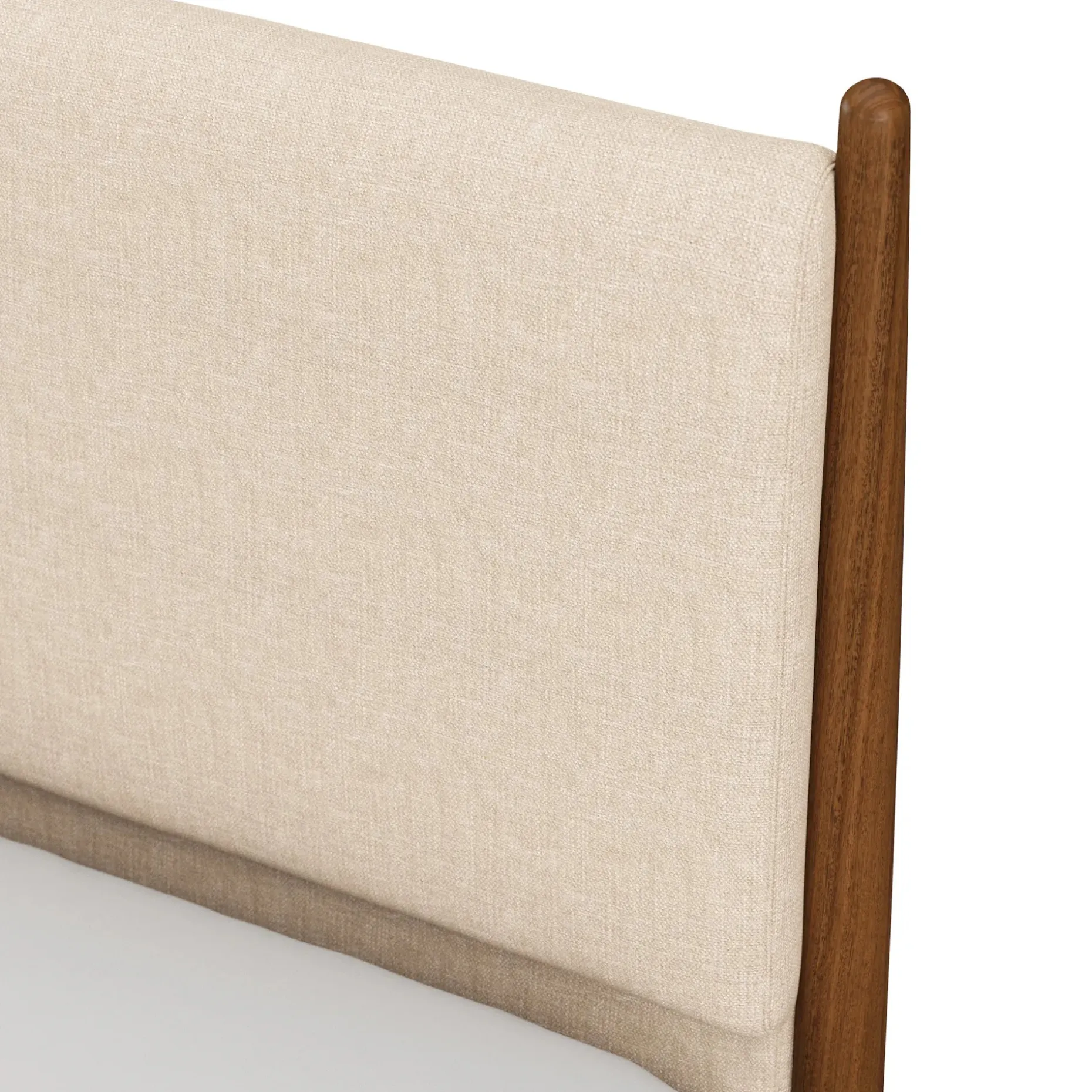 Lenia Queen Upholstered Bed - Walnut and Hestia Buff